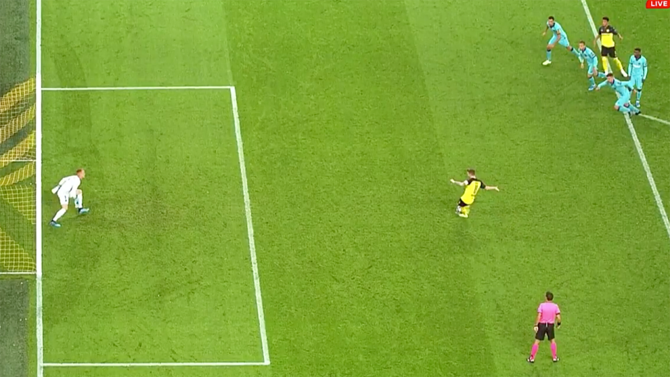 The controversial moment that should have seen Dortmund awarded a retake.