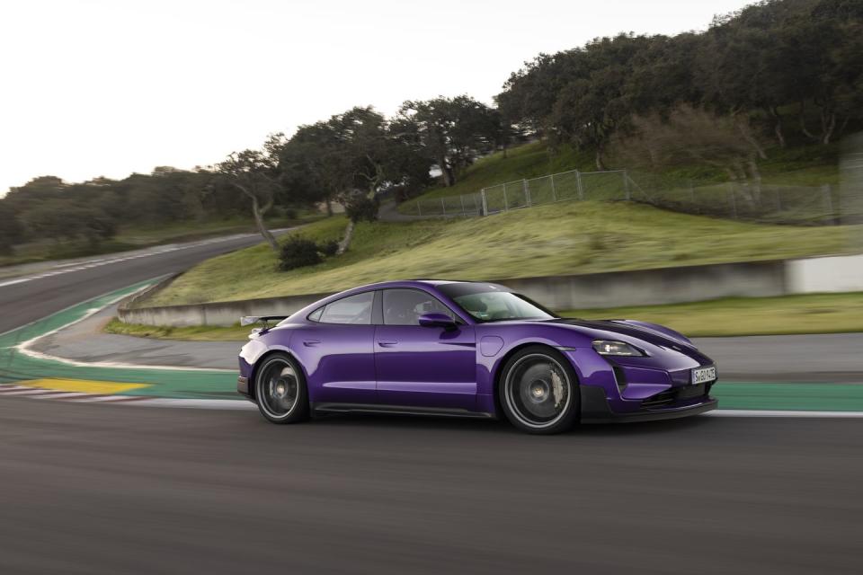 porsche taycan turbo gt at laguna seca