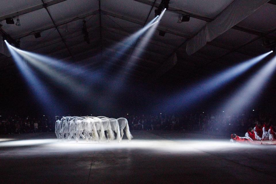 Inside the Jacquemus show during Paris Fashion Week. 