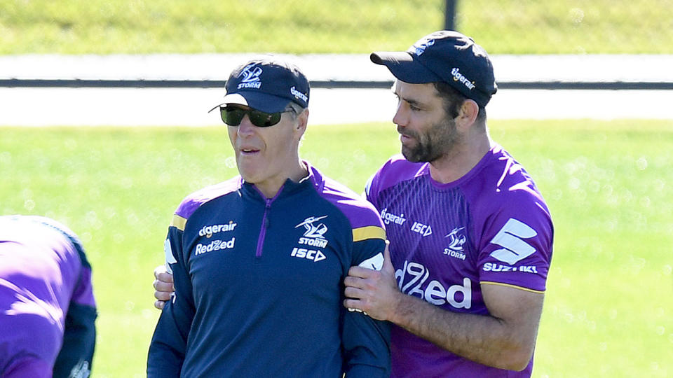 Pictured here, Melbourne Storm coach Craig Bellamy and Cameron Smith.