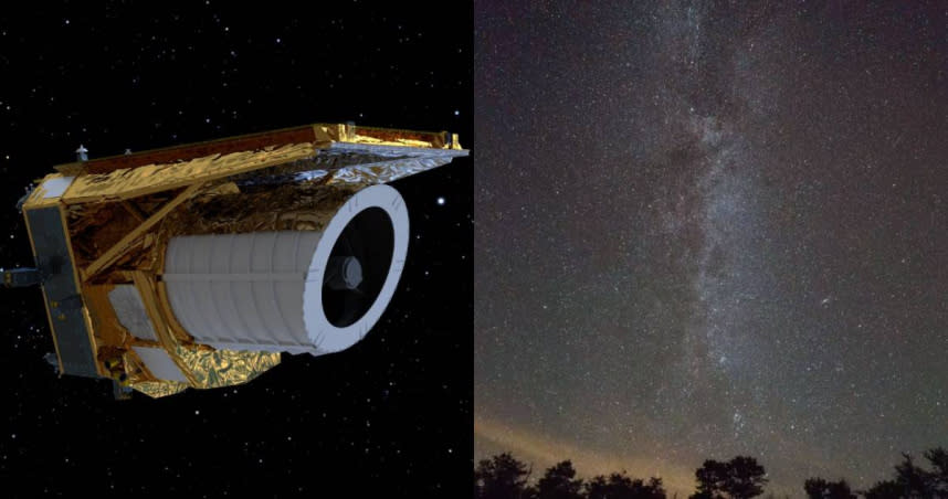 歐幾里得太空望遠鏡（左）、英仙座流星雨（右）。（圖／翻攝自臺北天文館）