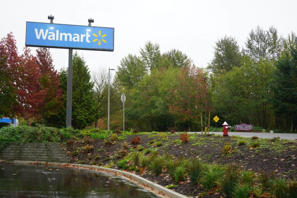 The Tullwood Apartments are located just one block away from Bellingham’s Walmart and adjacent to one of the city’s largest homeless encampments. Residents say they are afraid to walk to Walmart due to concerns about violence and crime in the area. Rachel Showalter/The Bellingham Herald