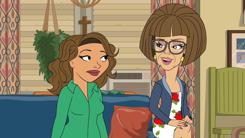 "One Day at a Time" animates Penelope (voiced by Justina Machado), left, and Lydia (Rita Moreno) for a special politics-themed episode.