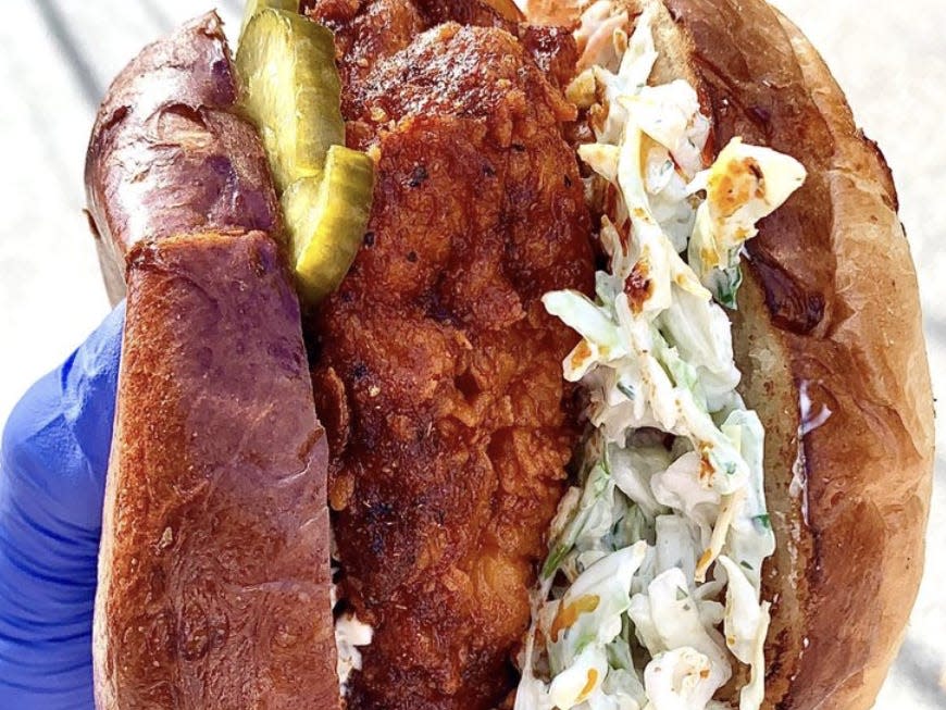 Nashville fried chicken sandwich from Love and Honey Fried Chicken.