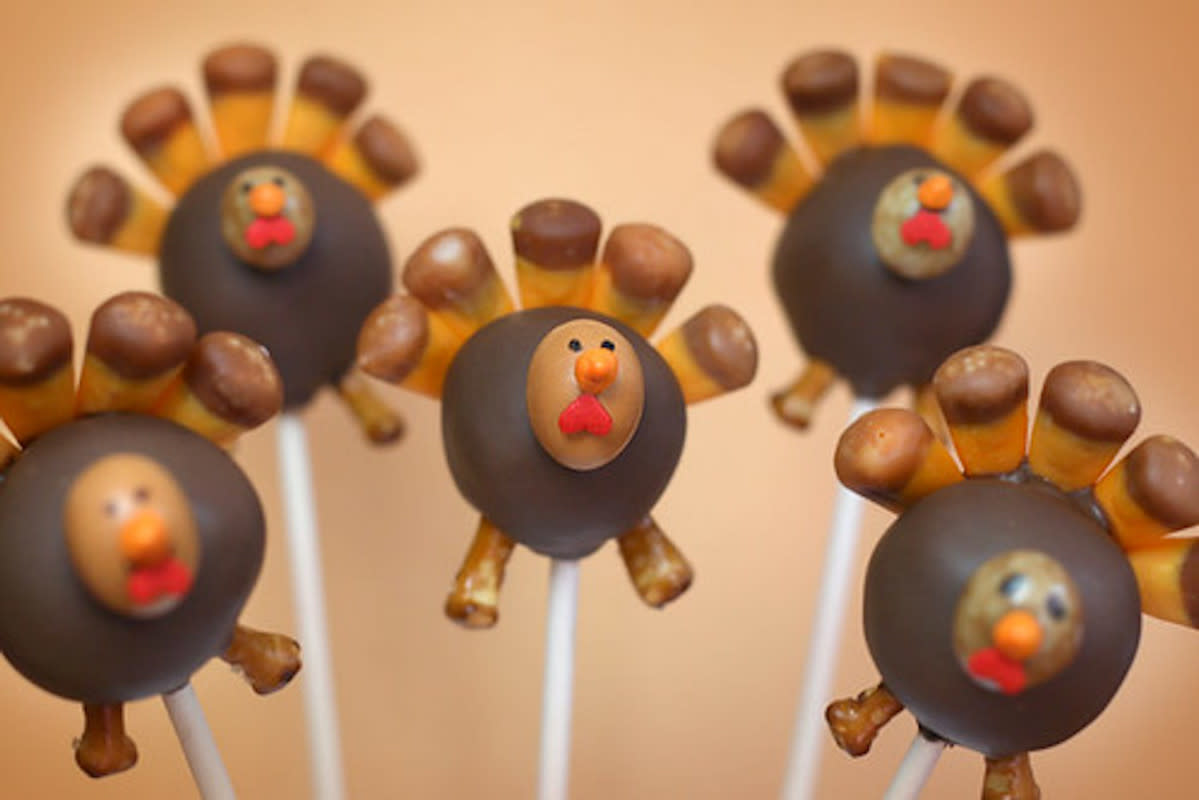 <p>Bakerella</p><p>Kids will need to head to the kitchen to create these turkey cake pops! You can find the full recipe at <a href="https://www.bakerella.com/youll-want-to-gobble-these-right-up/" rel="nofollow noopener" target="_blank" data-ylk="slk:Bakerella;elm:context_link;itc:0;sec:content-canvas" class="link rapid-noclick-resp"><em>Bakerella</em></a>. Everyone will want to gobble them up!</p><p><strong>Related: </strong><a href="https://parade.com/949367/parade/thanksgiving-instagram-captions/" rel="nofollow noopener" target="_blank" data-ylk="slk:Thanksgiving Instagram Captions;elm:context_link;itc:0;sec:content-canvas" class="link rapid-noclick-resp"><strong>Thanksgiving Instagram Captions</strong></a></p>