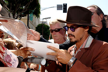 Johnny Depp at the LA premiere of Warner Bros. Pictures' Charlie and the Chocolate Factory