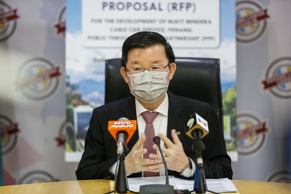 Penang Chief Minister Chow Kon Yeow speaks during a press conference at Komtar, George Town January 11, 2021. — Picture by Sayuti Zainudin