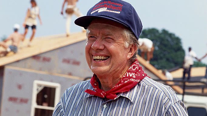 jimmy carter on construction site