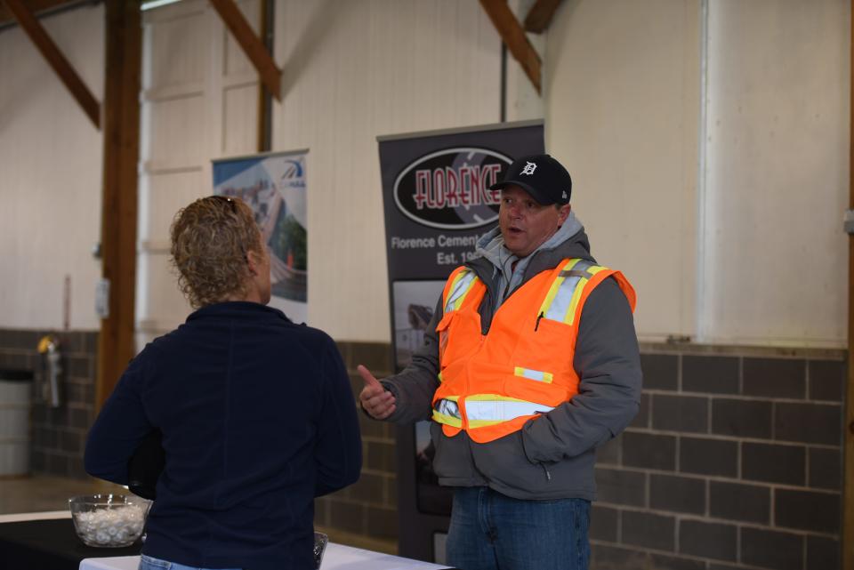 Florance Cement Company Concrete Paving Supervisor Spencer Lemieur at the Blue Water Building Trades Fair on April 24, 2024.