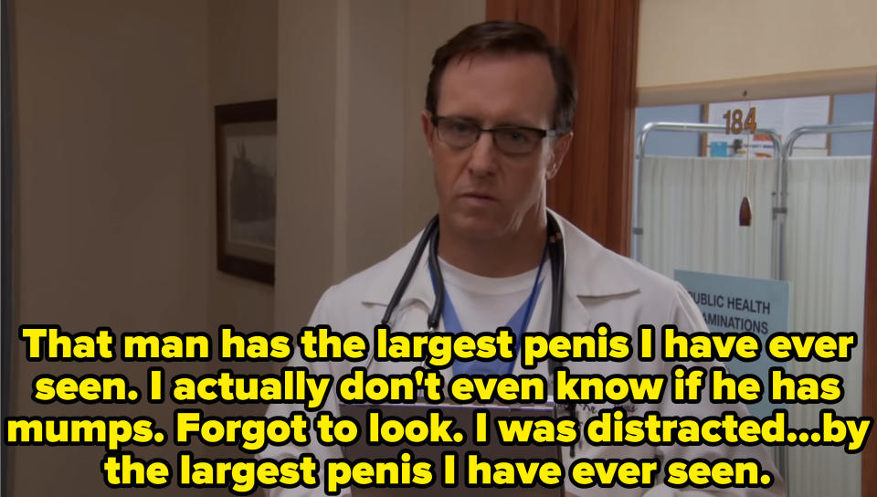 the doctor saying how big Jerry's penis is