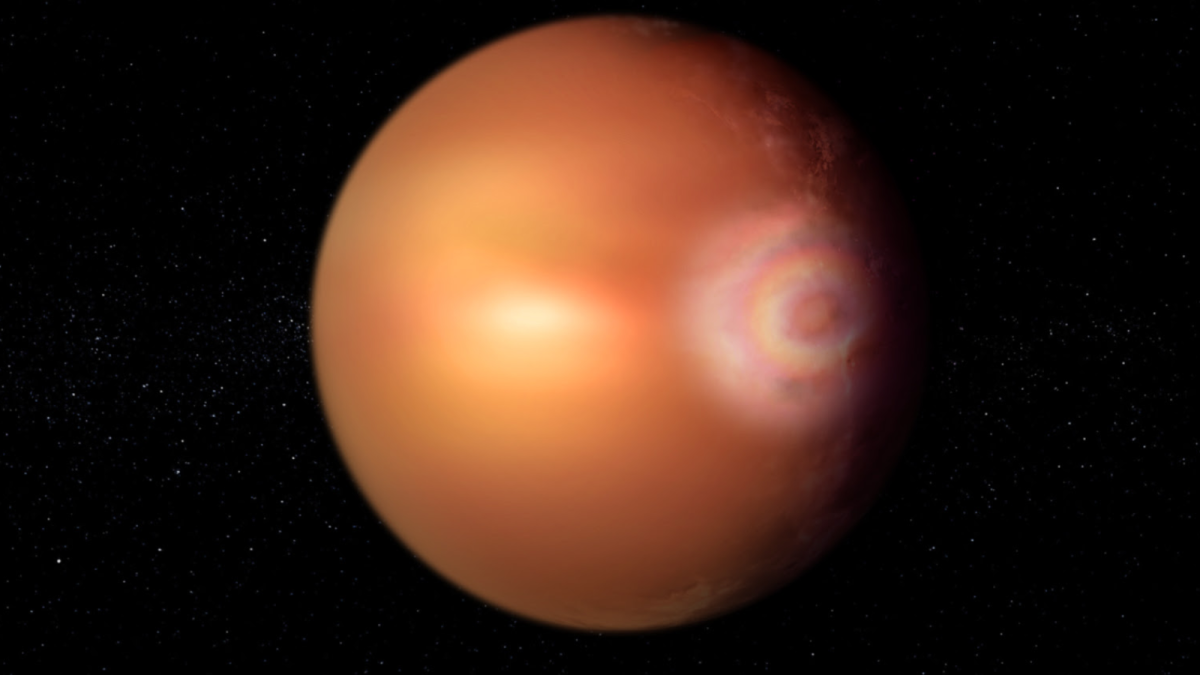 This hellish exoplanet’s skies rain iron and create a rainbow-like effect