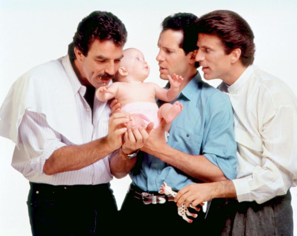 Tom Selleck, Steve Guttenberg, and Ted Danson in the 1987 movie