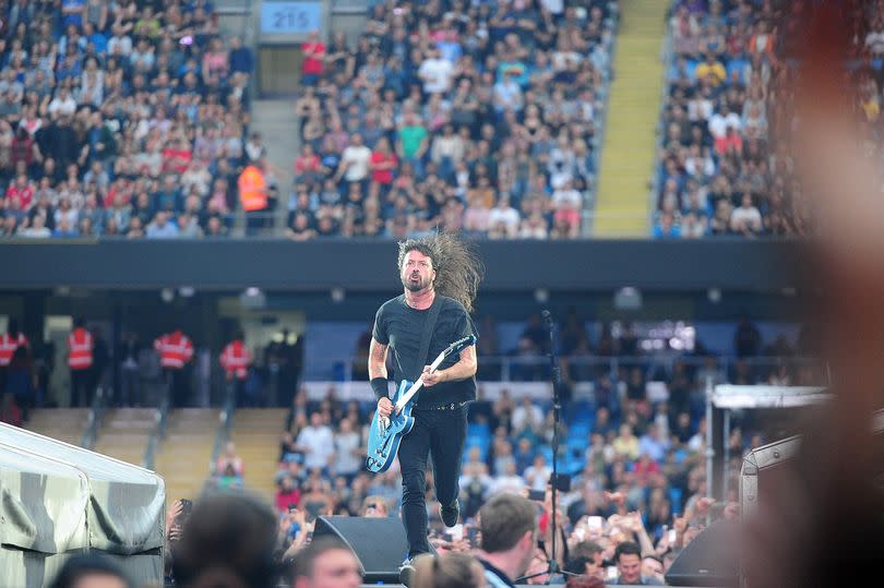 Dave Grohl of the Foo Fighters performing in Manchester in 2018