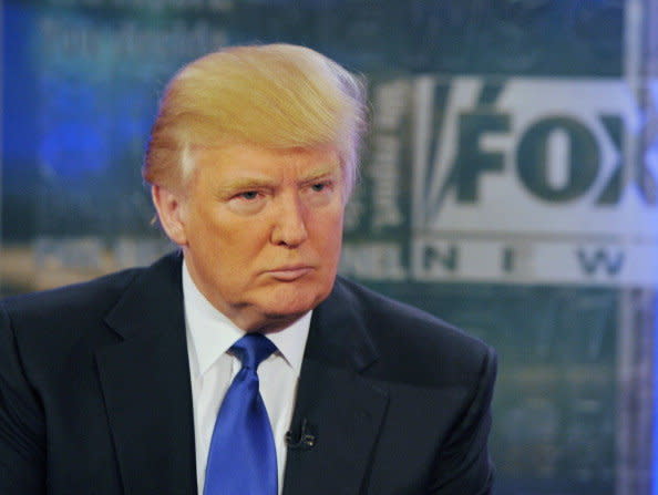 Trump visits 'FOX and Friends' at FOX Studios on August 29, 2011 in New York City.   (Photo by Slaven Vlasic/Getty Images)