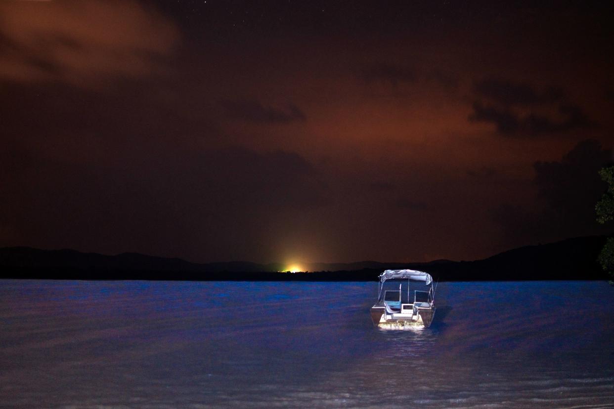 mosquito bay, bioluminescent bay, vieques, at night
