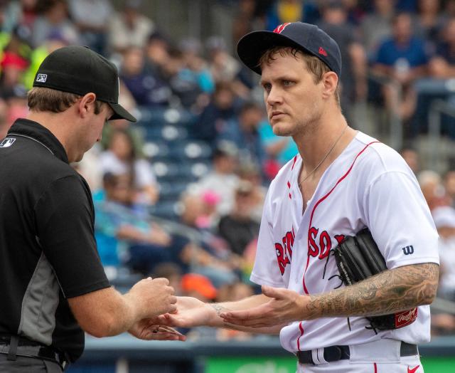 Tanner Houck suffered a facial fracture when he was hit by a line