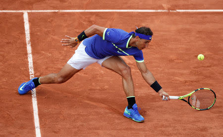 Tennis - French Open - Roland Garros, Paris, France - 29/5/17 Spain's Rafael Nadal in action during his first round match against France's Benoit Paire Reuters / Christian Hartmann