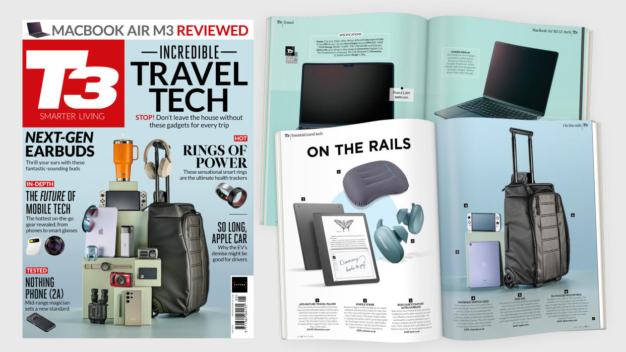  The cover of T3 359, featuring the coverline 'Incredible travel tech'. 