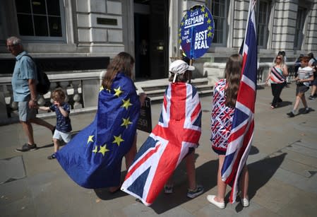 Anti-Brexit protesters demonstrate in Westminster, London