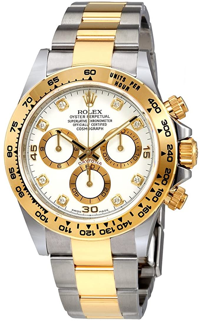 Steel and yellow gold Rolex Oyster Perpetual Cosmograph Daytona (with a white dial). Given to the winners of the Rolex 24 At Daytona.