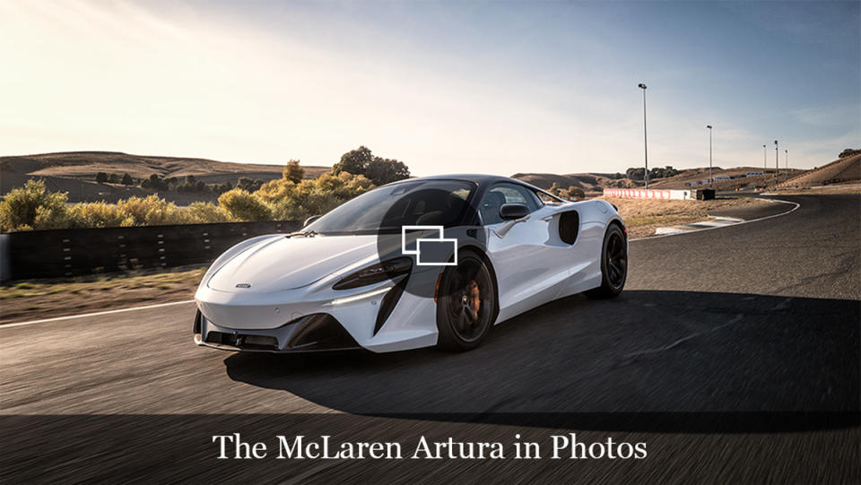 The McLaren Artura on track.