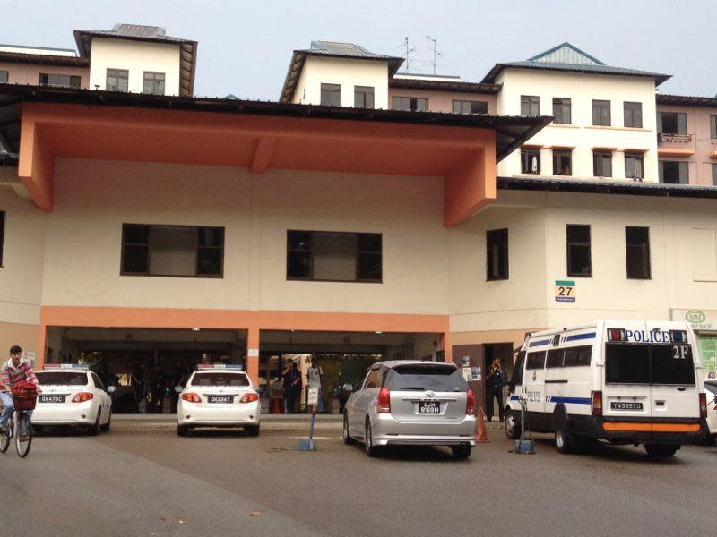 The Chinese bus drivers' dorm in Woodlands (Yahoo! photo)