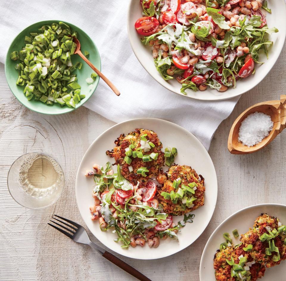 Thursday: Zucchini and Shrimp Cakes With Snap Pea Relish