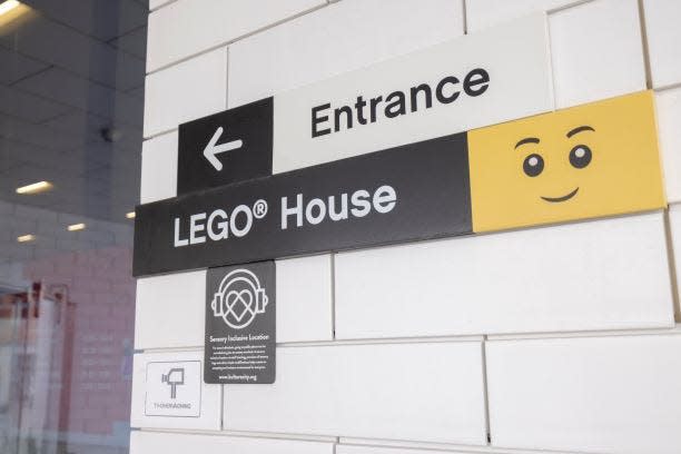 A LEGO House entrance is pictured. LEGO Houses across the U.S. and in Canada will all be sensory inclusive by the end of April, 2024.