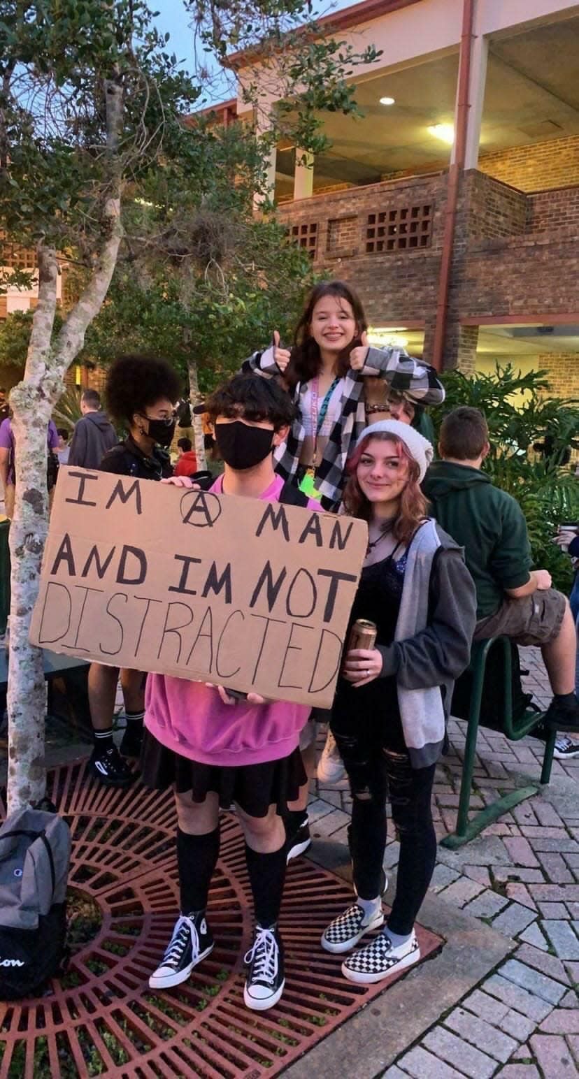 Students at a dress code protest in August in Duval County, Florida.