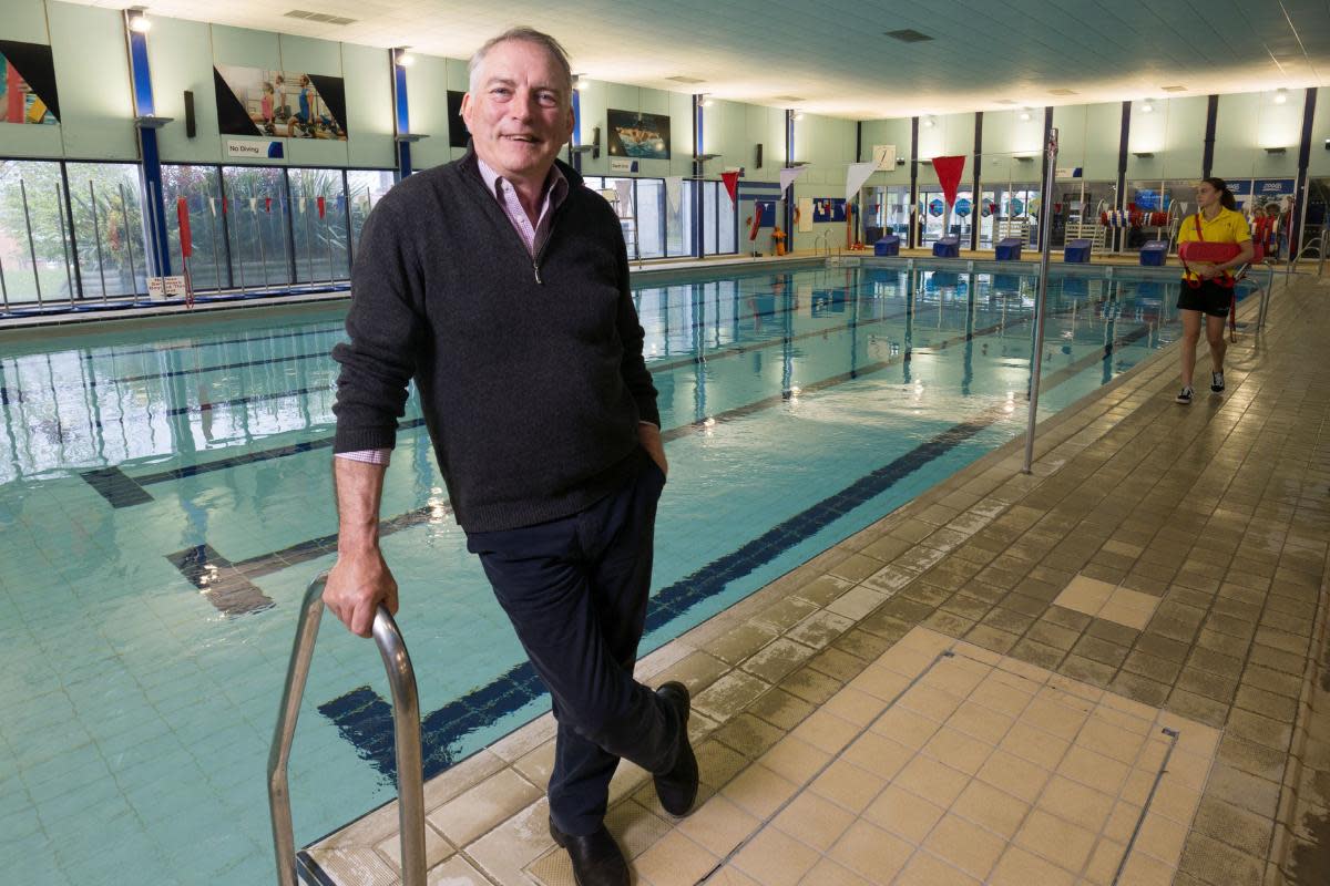 Cllr James Rowlandson picture at Peterlee Leisure Centre’s pool following works to the pool’s plant room <i>(Image: DCC)</i>