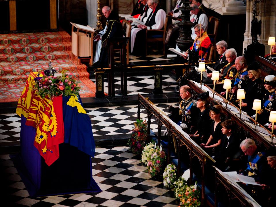 Members of the royal family attend the Committal Service for Queen Elizabeth II at St George's Chapel, at Windsor Castle, Windsor, England.