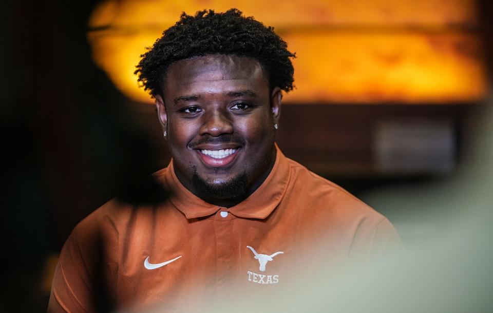 Christian Jones could become the first Longhorns offensive lineman selected in the NFL draft since Sam Cosmi in 2021. Jones has spent the past few days at the scouting combine in Indianpolis.