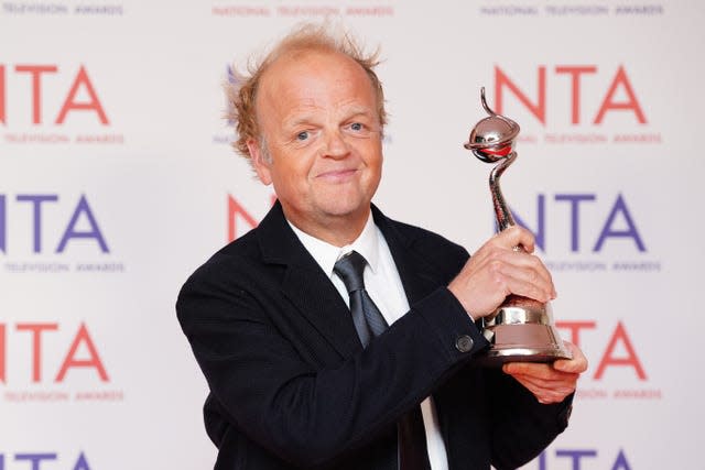 Toby Jones with his award