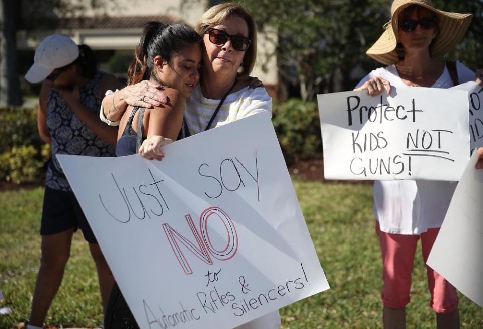 A gun-control rally in Parkland, Florida, on 17 February.