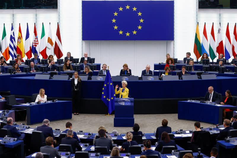 European Commission President Von der Leyen delivers state of the European Union address, in Strasbourg