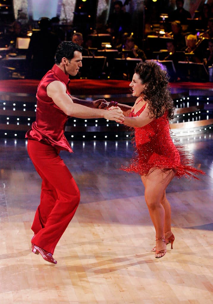 Tony Dovolani and Marissa Jaret Winokur perform a dance on the sixth season of Dancing with the Stars.