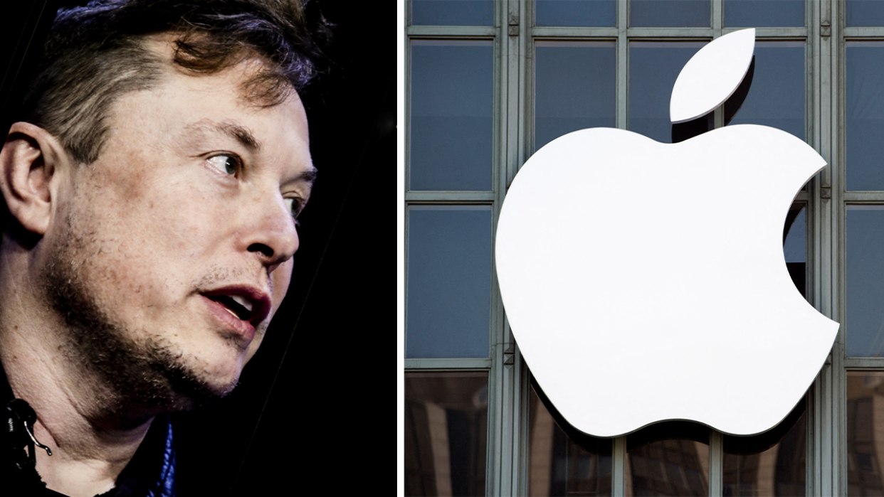 Elon Musk and Apple logo