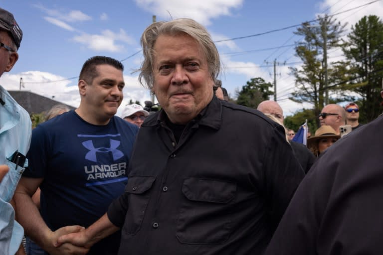 Former White House Chief Strategist Steve Bannon reports to a federal prison July 1, 2024 in Danbury, Connecticut to start serving a four month sentence for contempt of congress (Yuki IWAMURA)