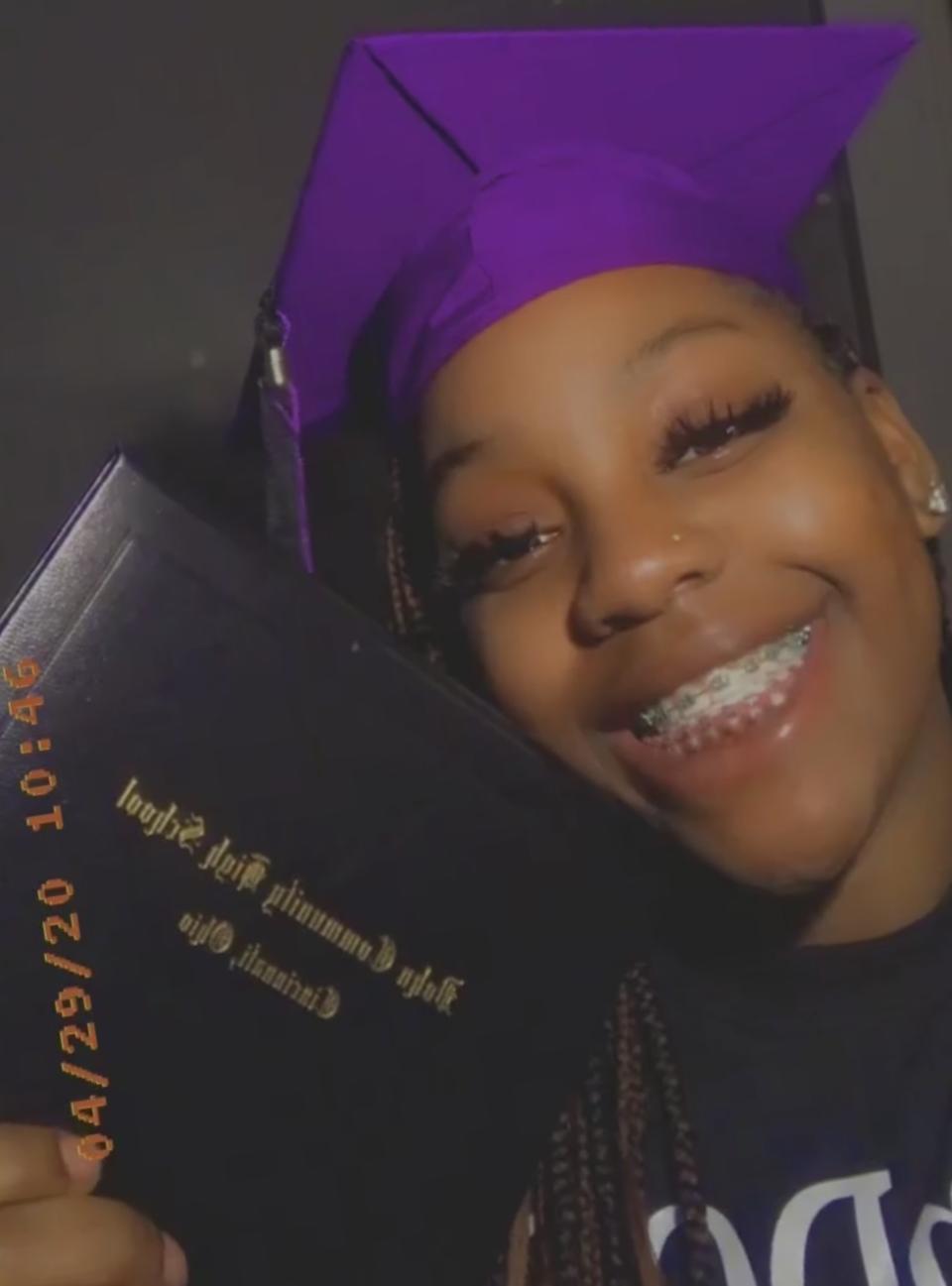 Vic'Tajia Stuckey poses excitedly with her diploma after graduation ceremony. (Photo: Vic'Tajia Stuckey)