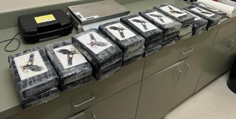 About 70 pounds of cocaine was found on the beach next to The Breakers resort in Palm Beach last weekend, according to the U.S. Board Patrol Miami Sector.