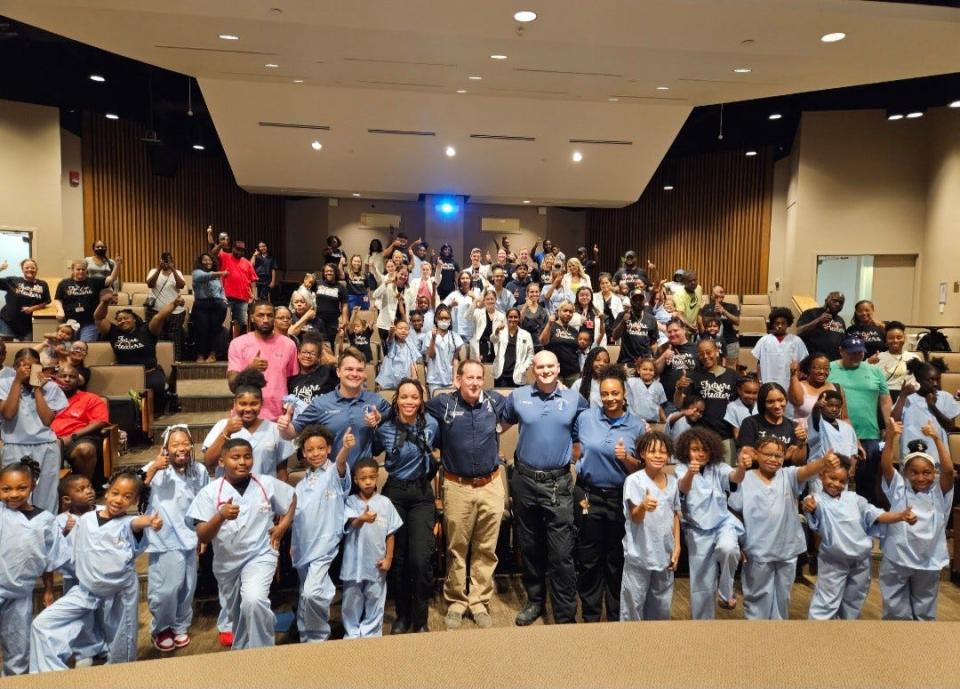 The class of 2023-2024 "Future Healers," a collaborative program by nonprofit 2X Game Changers and University of Louisville Health's Trauma Institute, Surgery Department. The program includes 122 participants.