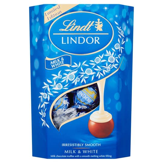 Lindt Lindor milk and white chocolate truffles, £4 [Photo: Tesco]