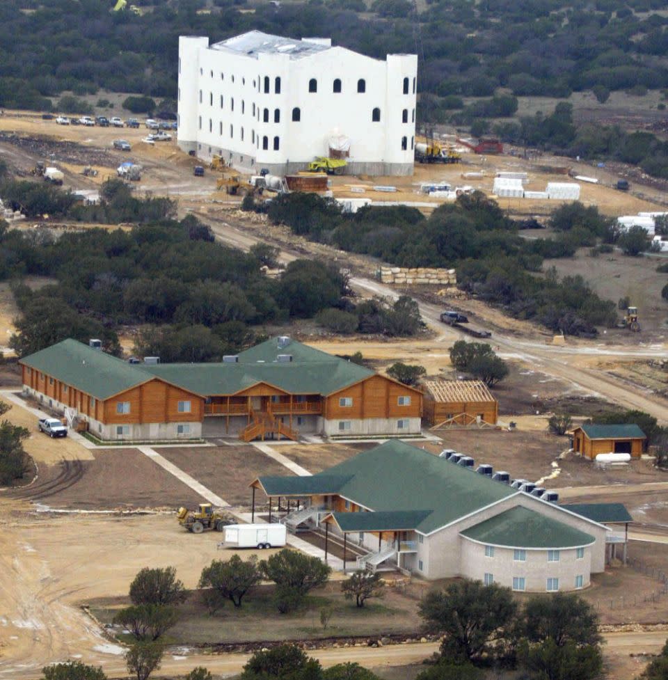 The Fundamentalist Church of Jesus Christ of Latter Day Saints compound is shown under construction near Eldorado, Texas. Photo: AP