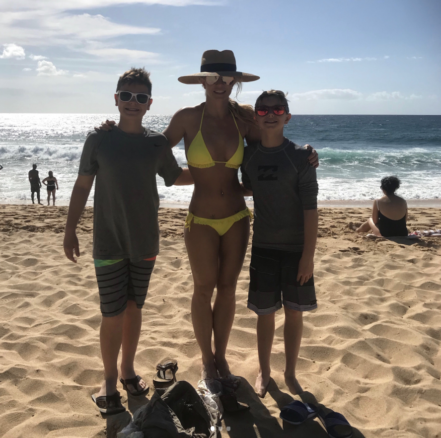 <p>Taking some time off! “Me and my boys enjoying the warm weather!” the bikini babe captioned this beach shot with her sons, 12-year-old Sean and 11-year-old Jayden, after ending her Las Vegas residency on Dec. 31. (Photo: <a rel="nofollow noopener" href="https://www.instagram.com/p/BdgUI0ilOkd/?taken-by=britneyspears" target="_blank" data-ylk="slk:Britney Spears via Instagram;elm:context_link;itc:0;sec:content-canvas" class="link ">Britney Spears via Instagram</a>) </p>