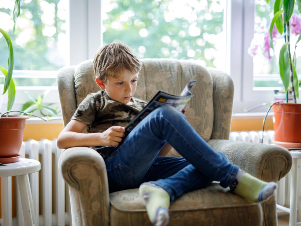 boy kid reading