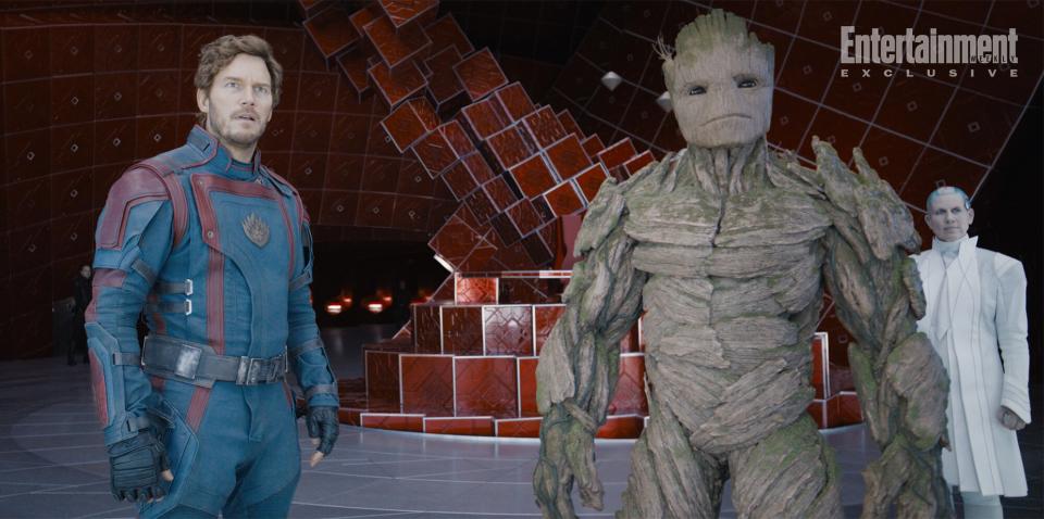 Star-Lord (Chris Pratt) and Groot (Vin Diesel) in 'Guardians of the Galaxy Vol. 3'