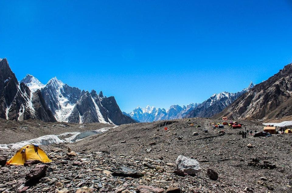 A view of base camp on K2.