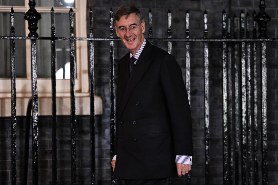 LONDON, ENGLAND - SEPTEMBER 06: Jacob Rees-Mogg arrives at Downing Street on September 6, 2022 in London, England. The new prime minister assumed her role at Number 10 Downing Street today and set about appointing her Cabinet of Ministers. (Photo by Rob Pinney/Getty Images)