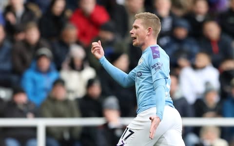 Kevin De Bruyne celebrates scoring against Newcastle - Credit: Reuters