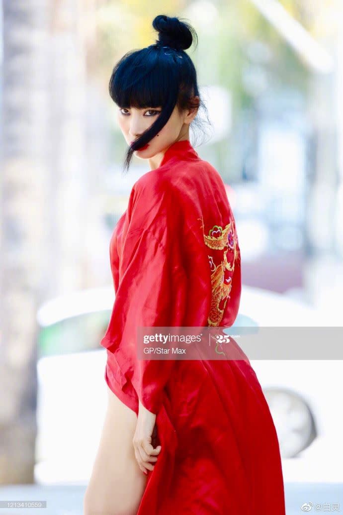 好萊塢華裔女星白靈（Bai ling）將提前來台隔離參加金馬獎。（圖／翻攝自微博）